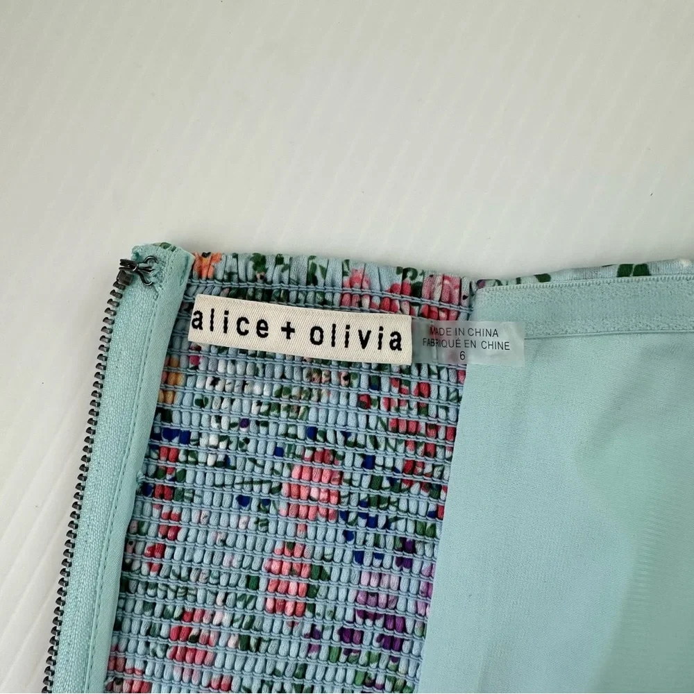Alice + Olivia Ceresi Floral Smocked Bandeau Top, 6 - Picture 6 of 15